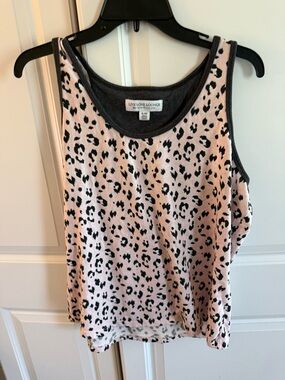 Super soft size xl pink and black leopard print tank top lounge